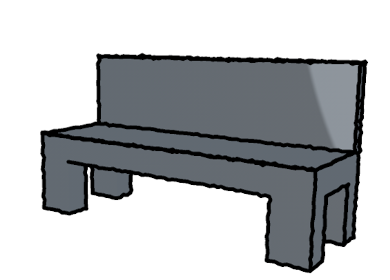 Digital sketch of a bench